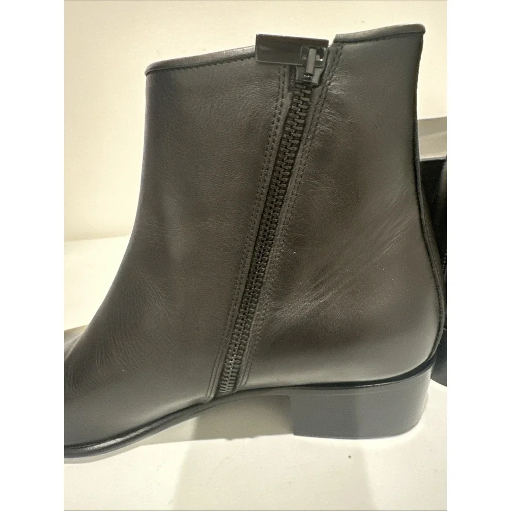The Kooples Sze 42 US 8 Vestiaire Carry Over Smooth Leather Boots Side Zip Black